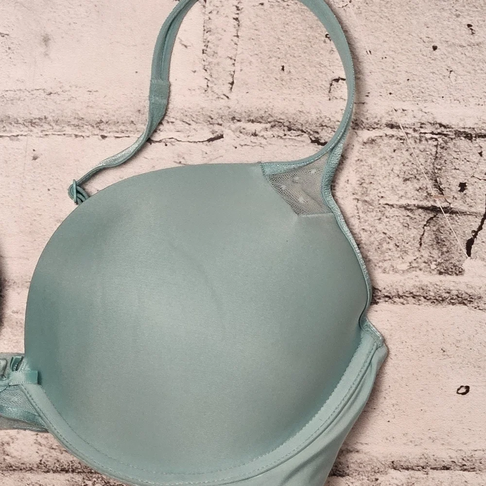 Victoria’s Secret Push Up Bra 34D Teal Blue Underwire - Picture 4 of 12